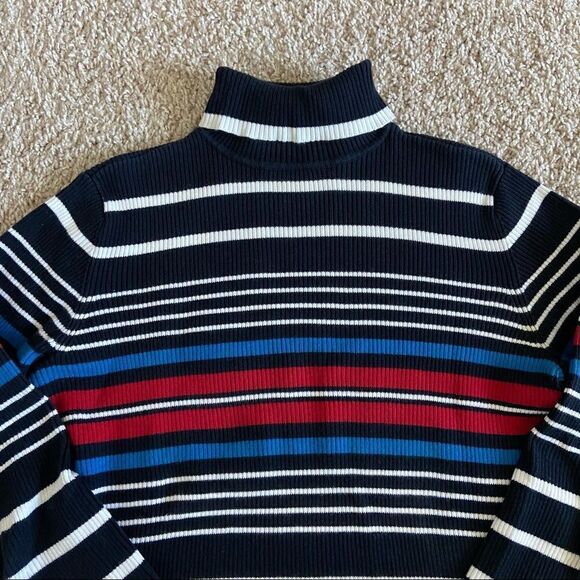 Casual Corner Striped Turtleneck Sweater - Picture 2 of 3